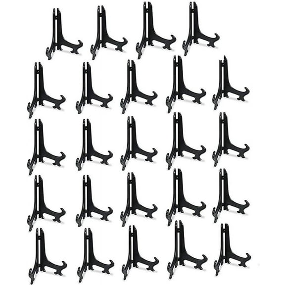 5" Black 24pcs/Set Plastic Easels Plate Display Stands Picture Frame Stand Holder