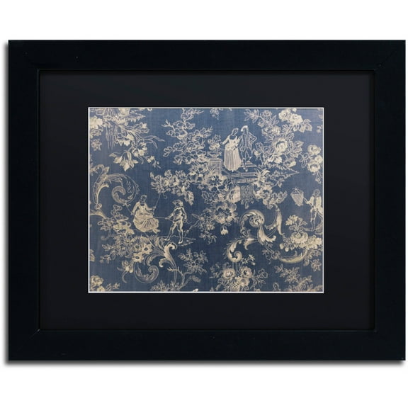 Trademark Fine Art "Toile Fabrics II" Canvas Art by Color Bakery Black Matte, Black Frame