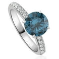 thumbnail image 2 of Pompeii 2Ct TW Round Brilliant Cut Blue Diamond Engagement Ring 14k White Gold (G/H,SI1), 2 of 3