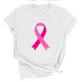 thumbnail image 2 of VKOYWKM Women Breast Cancer Survivor Tees Breast Cancer Awareness Shirt Pink Ribbon T Shirt Inspirational Breast Cancer Crew Neck Short Sleeve Tee Tops, 2 of 3