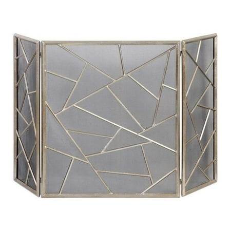 

Beaumont Lane Modern Fireplace Screen in Antiqued Silver