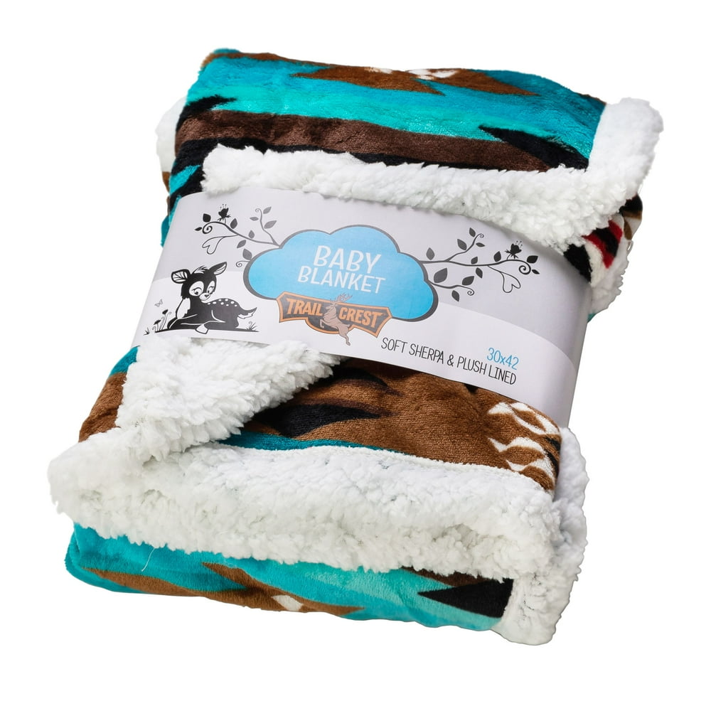Trailcrest Ultra Soft Sherpa Fleece Cozy Plush Baby Blanket for Kids
