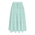 thumbnail image 3 of Lutiedan Girls' Maxi Skirts Tiered Elastic Waist Drawstring Flowy Skirts Ruffle Pleated Casual Summer Long Skirts Size 3-15, 3 of 7