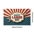 thumbnail image 2 of Decorative Design Happy Labor Day Banner Polyester Material Holiday Decoration for Holiday Celebration Indoor Decoration Outdoor Decor, 2 of 6