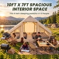 thumbnail image 3 of Lilypelle 4-6 Person Inflatable Hot Tent w/ Stove Jack & Stargazing Skylight, 4-Season Waterproof Camping Glamping House, Quick 5-Min Setup with Hand Pump，10′x 6.9′x 6.4′, 3 of 10
