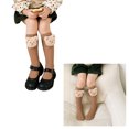 thumbnail image 5 of Calcetines para niñas, medias hasta la rodilla, calcetines cálidos de algodón con animales de dibujos animados, calcetines de algodón para niños, talla única, diseño de oso de peluche, Color café, 5 of 5