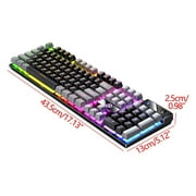 USB Wired Gaming Keyboard, Ergonomic Slim LED Backlit Keyboard, Mechanical Feeling Floating Key Keyboard, Durable Gaming Keyboard for Desktop Computers