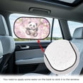 thumbnail image 4 of Yuyamidu Cute Panda Rear Window Sun Shade for Car Summer Car Rear Side Window Shade Pink Flower Sun Shade Blocker 2 Pack Cute Sunshade for SUV Van Auto Accessories, 4 of 7