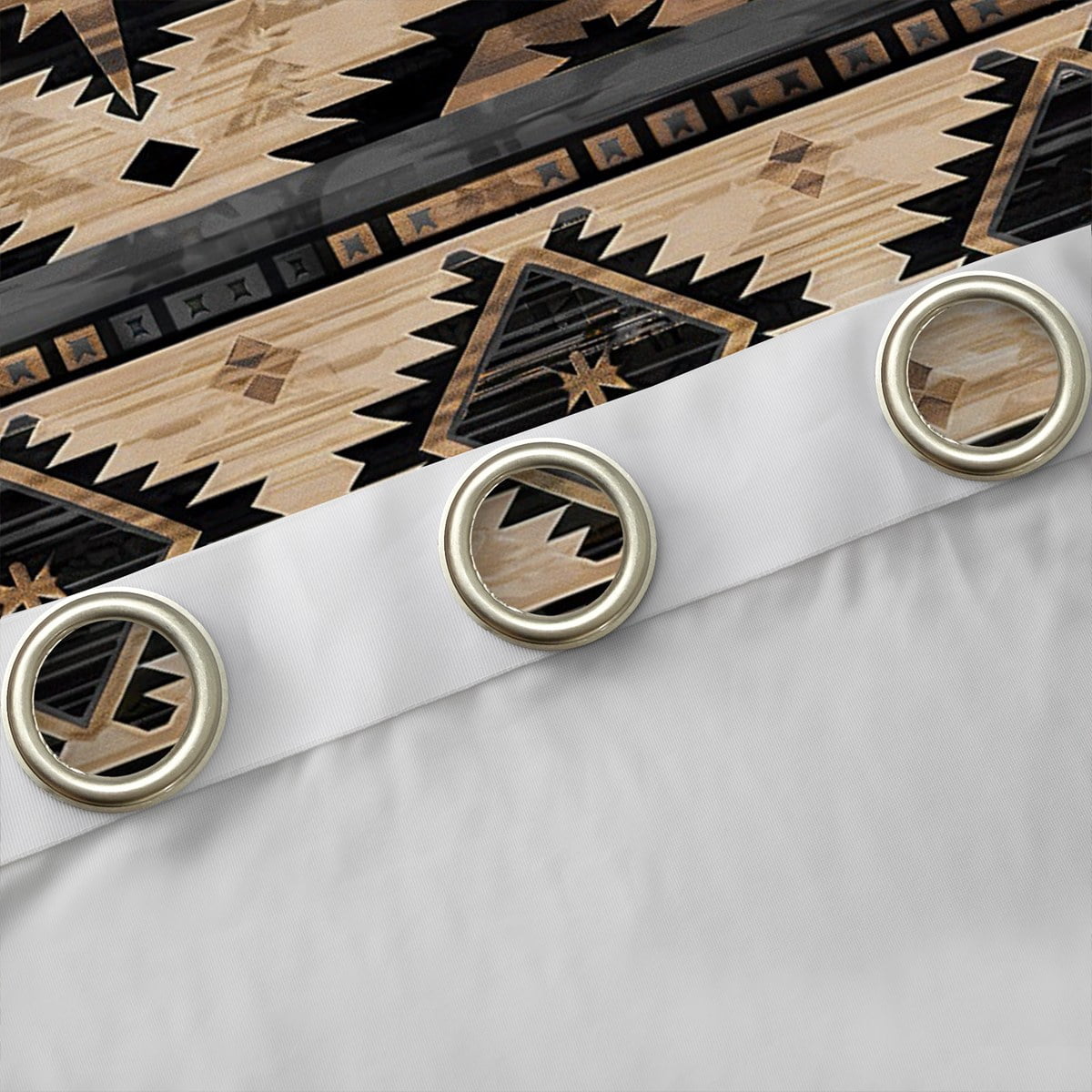 Manfei Hippie Aztec Curtains and Drapes (42x63), Pale Brown Curtains Pack of 2, Bohomian Western Black Out Curtains, Window Curtains Room Decoration