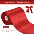 thumbnail image 2 of 4 Inch x 22 Yards Wide Burgundy Dark Red Satin Ribbon Solid Fabric Large Ribbon for Cutting Ceremony Kit Grand Opening Chair Sash Table Hair Car Bows Sewing Craft Gift Wrapping Wedding, 2 of 5