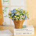 thumbnail image 2 of Matsuzay Cesta colgante de flores de simulación con cadenas de hierro duraderas para jardín, cesta colgante de flores de simulación de Decoración del hogar tipo+2, 2 of 6