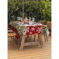thumbnail image 2 of Outdoor Tablecloth with Umbrella Hole and Zipper, Christmas Dog Rectangle Table Cloth 52x70 Inch Waterproof Tablecloth, Winter Xmas Gingerbread Snowflakes Red Picnic Table Cover for Patio Camping, 2 of 7