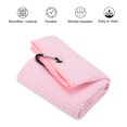 thumbnail image 3 of Unique Bargains 24'x16' Golf Towels Tri Fold Waffle Pattern Towels Soft Fiber with D Clip Pink, 3 of 6