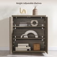 thumbnail image 5 of SICOTAS Fluted Kitchen Storage Cabinet Set of 2, 62" Modern Coffee Bar Station with 4 Doors & Adjustable Shelves, Side Cabinets for Dining Room, Living Room, Entryway in Grey, 5 of 8