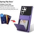 thumbnail image 2 of Wallet Case for Samsung Galaxy S23 Ultra Case with 4-Card Credit Card Holder Slot Shockproof Cover Hybrid Heavy Duty Protection Armor Phone Case-Purple, 2 of 12