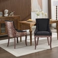 thumbnail image 2 of Dining Chairs Set of 2, LEGAHOME Leopard Fabric Upholstered Dining Chairs, Mid-century Kitchen Chairs with High Back, Bronze Nail Head, Solid Wood Legs, Leopard, 2 Pcs, 2 of 8