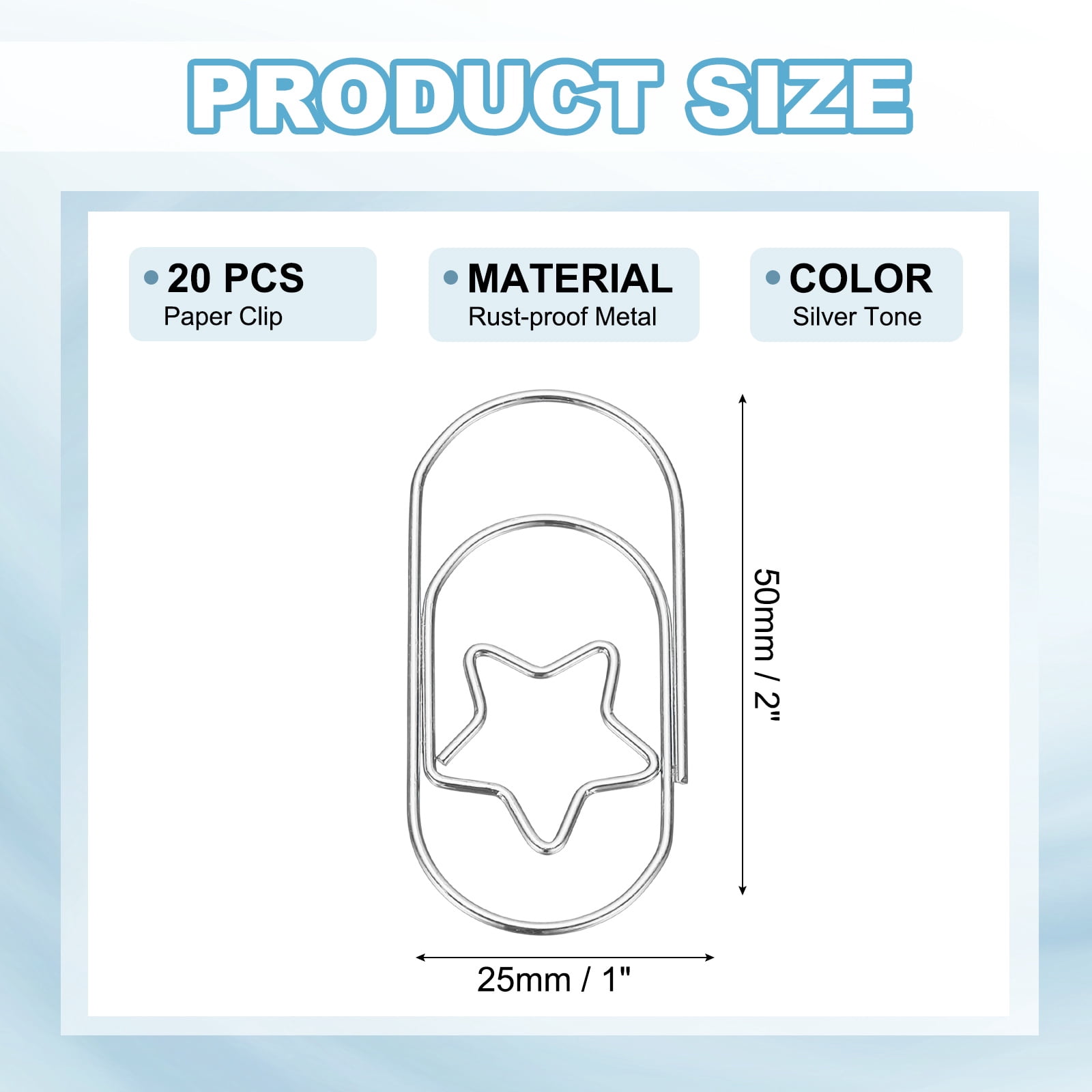 Unique Bargains Large Paper Clip Metal Star Clip Rust-proof Durable Bulk Silver
