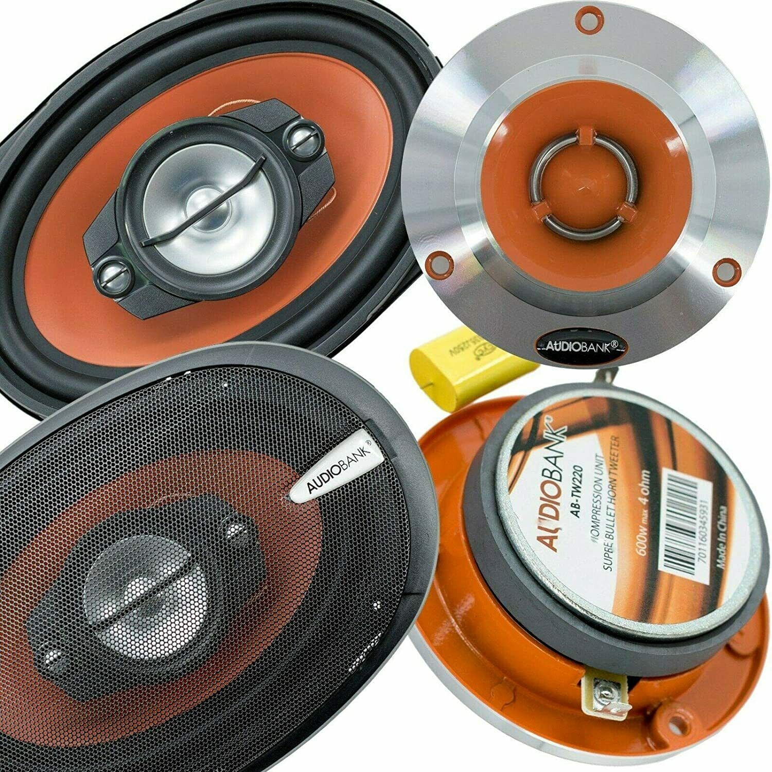 Audiobank 6x9" 700W 4Way Coaxial Speaker + 3.75" 600W COMPETITION