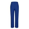 thumbnail image 3 of Oiangi Women's Dress Pants Button Elastic Waist Slacks Casual Straight Leg Trousers for Business Office Blue L, 3 of 5