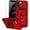 Red with camera cover Military-Grade 2nd gen, variant on MYKOMI Compatible with Apple iPhone 16E Case SE 4 Phone Cover with Finger Ring Holder Kickstand Military Grade Shockproof Heavy Duty Protective Cover for iPhone 16e / SE 2025