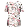 thumbnail image 5 of Patlollav Womens Tops Ladies Summer Tunic T-Shirts Casual Short Sleeve Blouse Pleated Tops With Ruffle Hem, 5 of 6