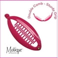 thumbnail image 4 of Motique Accessories Set of Two Hot Pink 3.5 inch Mini Banana Clip Hair Clincher Rounded Edges Comb, 4 of 5