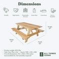 thumbnail image 3 of All Things Cedar 6-Ft Outdoor Picnic Table, Handcrafted Wooden Patio Bench, 3 of 10