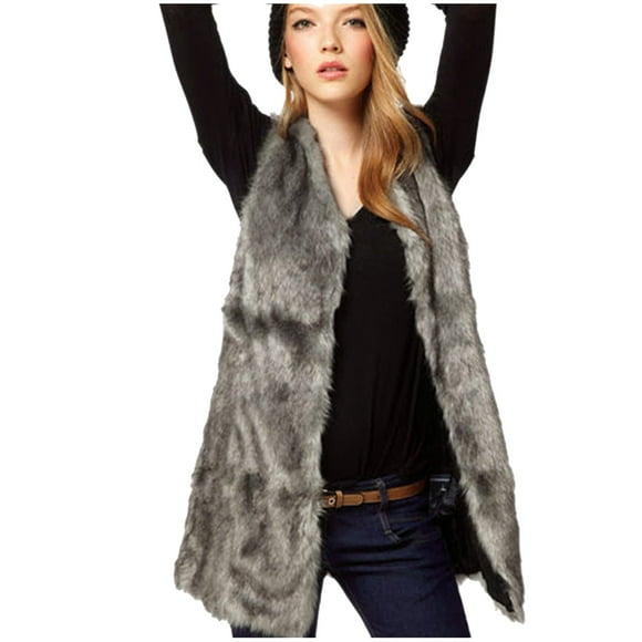 nsendm Womens Coat Adult Female Clothes Fuzzy Jacket Sleeveless Warm Coat Outwear Blends Women Body Jacket Wool Winter Vest Women's Full Zip Hoodies for Grey Size S