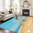 thumbnail image 2 of Rectangle Rug 5x7Ft, Seaside Beach Slipper Better Life Soft Non-Slip Washable Felt Carpet Pad, Vacation Starfish Shell Area Rugs for Living Room Bedroom Kids Room, 2 of 9