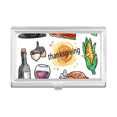 thumbnail image 1 of Happy Thanksgiving Day Watercolor Pattern Business Card Holder Case Pocket Box Wallet, 1 of 3