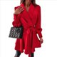thumbnail image 2 of Vestido Camisero Informal de Larga con Cuello en V y Lazo para Mujer, Corte A, Minivestido Corto Rojo M, 2 of 9