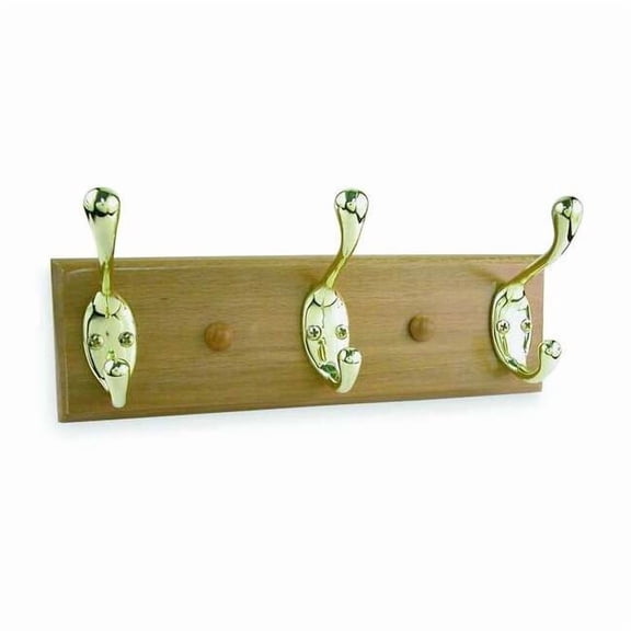 Manufacturer Varies Coat and Garment Rack,3 Hook,Brass,10 In 1XNH7
