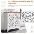 thumbnail image 6 of Alpha Joy 34"H Vintage Hollow Style Sideboard Buffet Cabinet with Adjustable Feet for Dining Room, Kitchen, Living Room, White, 6 of 6