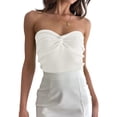 thumbnail image 2 of Womens Tube Tops Summer Outfits Beach Vacation Clothes Sweaters Strapless Sleeveless Tank Tops White M, 2 of 9