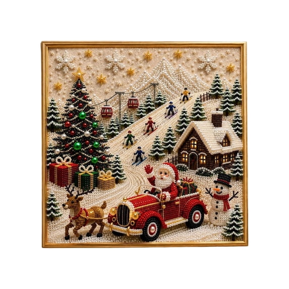 Luckky Premium 3D Pearl Christmas Tree Diamond Painting Kit,DIY Handmade Pearl Bead Wall Art Set,Luxury Round Pearl Embroidery Painting,Festive Christmas Home Wall Decor & Meaningful Holiday Gift