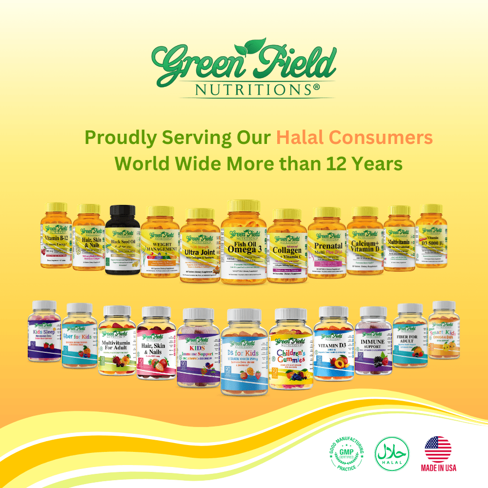 Greenfield Nutritions - Halal Multivitamin with Minerals for Women and Men (Gelatin Free) - 60 Tablets