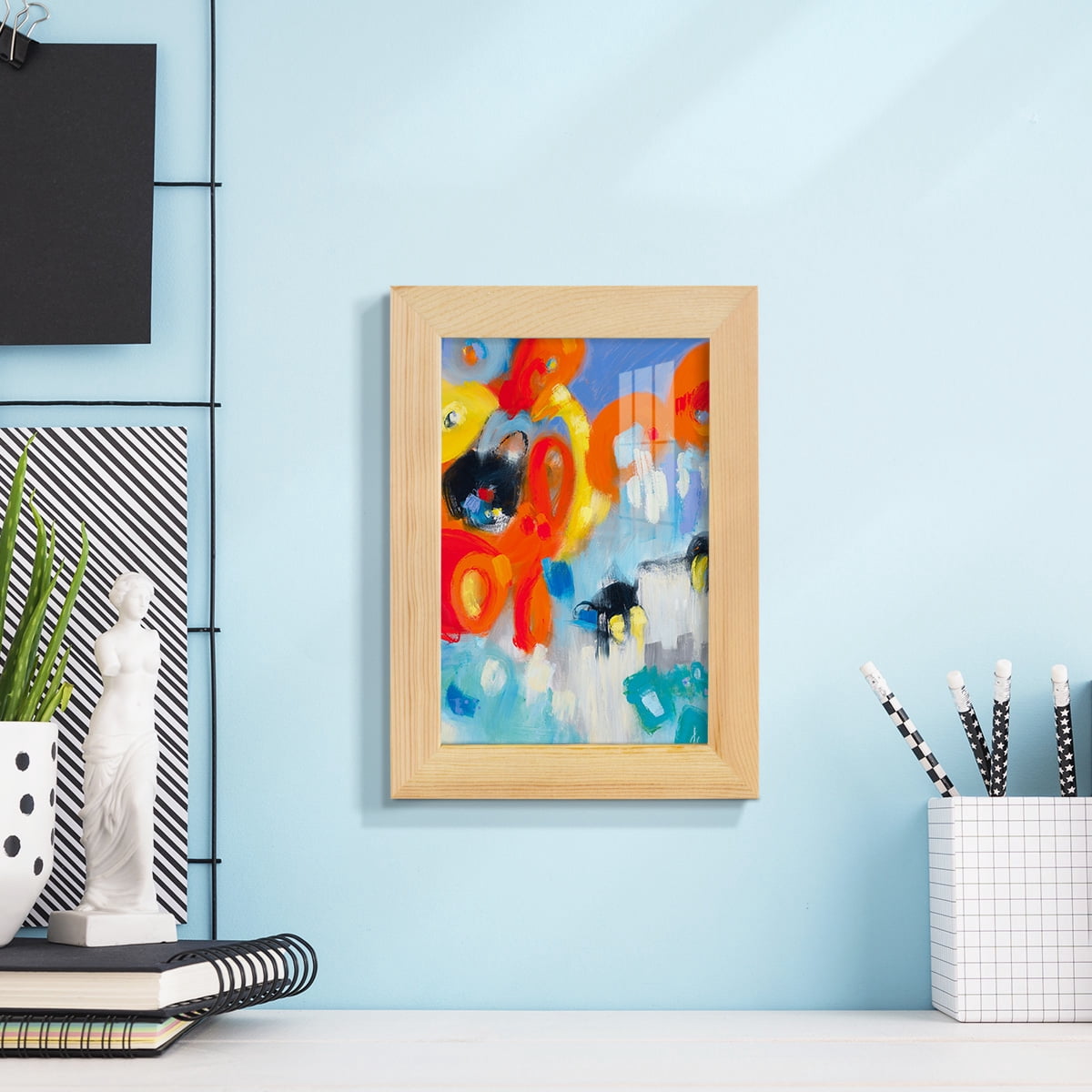 In the Loop V -Framed Print w/glass-Natural Wood