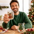 thumbnail image 5 of 2D Christmas Glass Cup, Festive Printed Holiday Drinkware with Santa Snowman Reindeer or Christmas Tree, Clear Glass for Winter Parties, Dinner Tables and Christmas Gifts, 5 of 8