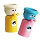 thumbnail image 5 of Vaso y soporte para cepillo de dientes, soporte para vaso de lavado, estante decorativo a prueba de polvo para enjuague bucal, organizador colgante de 2 piezas rosa amarillo, 5 of 8