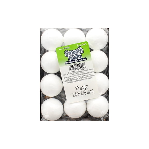 FloraCraft Foam SmoothFom Ball 1.5" 12pc