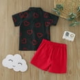 thumbnail image 3 of Fsqjgq Baby Boy Clothes 12-18 Months Kids Outfits Toddler Baby Boys Summer Clothes Valentine's Day Short Sleeve Hearts Printed T Shirt Tops Shorts Gentleman Kids Outfits 2T Boy Clothes Clothing, 3 of 5