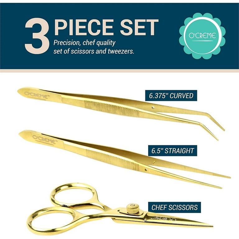 O'Creme Super Sharp Gold Stainless Steel Chef Scissors | Bakedeco