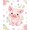 Pink, Pattern 1, variant on ODIKA 2x3 Machine Washable Non-Slip Area Rug, Folk Art Pig Portrait Framed by Interlocking Festive Florals High Traffic Rug, Green, 641534