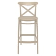 thumbnail image 3 of Compamia Cross Contemporary Resin Indoor Outdoor Bar Stool - Set of 1, Taupe, 3 of 5