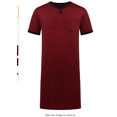 thumbnail image 1 of Men Long Sleeping Shirt Loose Solid Collar Chest Pockets Breathable Pullover, 1 of 5