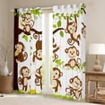 thumbnail image 2 of Homewish Cartoon Monkey Black Out Curtains,Zoo Animal Curtains Pack of 2 (42x63 Each),White Brown Green Bedroom Curtains For Boys Girls,Luxury Bedroom Decor, 2 of 6