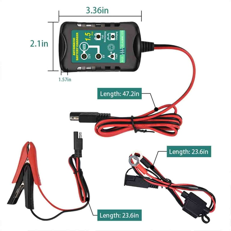 NOONE 2A/10A Car Battery Charger, 6V/12V Battery Charger Automotive,  Motorcycle Trickle Charger, Desulfator Float Charger and for AGM, EFB,  STD,Lead