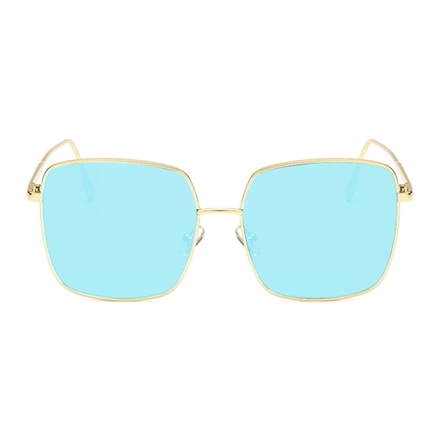 Sonducket Gafas de sol cuadradas Retro Vintage, gafas con montura de Metal espejada, regalos para mujeres Lentes gafas de sol y montura negra azul Sonducket AP0009-07