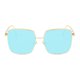 thumbnail image 1 of Sonducket Gafas de sol cuadradas Retro Vintage, gafas con montura de Metal espejada, regalos para mujeres Lentes gafas de sol y montura negra azul Sonducket AP0009-07, 1 of 1