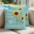 thumbnail image 2 of Pillow Covers 20x20 Set of 2, Sunflowers Square Throw Pillow Covers for Couch/Sofa/Living Room, Modern Bee You Are My Sunshine Teal Green Decorative Soft Pillowcases for Couch Throw Pillows, 2 of 9